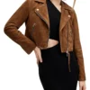 AllSaints Suede Dalby Crop Biker | Coats & Outerwear