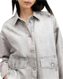 AllSaints Hettie Denim Shacket | Coats & Outerwear -Closet Parade 91GsEE2vEyL. AC SR736920